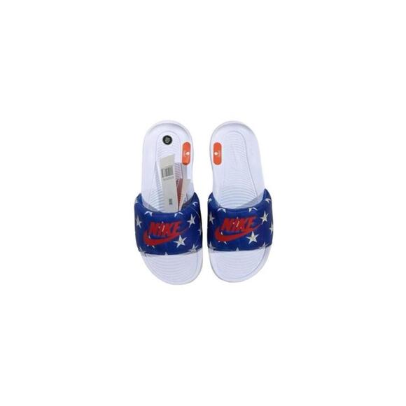 Nike Victori One Game Royal/Red Print Women's Slides Sandals-Sz 7/8/9/10/11 NWB - Picture 1 of 2